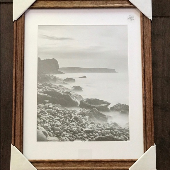 16”x20” Matted to 11”x14” Wood Wall Frame Midtone Woodgrain - Threshold - Picture 2 of 10